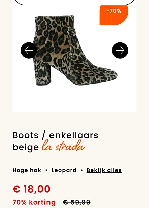 Boots / enkellaars beige la strada -70% op berca.be