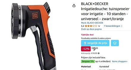 Black+Decker tuinsproeier met maar liefst 52% korting bij Amazon NL