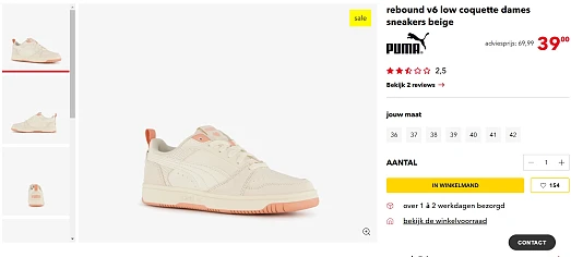 -44% Puma dames sneakers, beige 👍