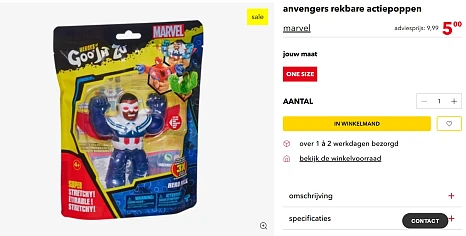 -50% rekbare actiefiguur Marvel
