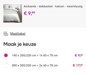 Dekbedsets vanaf 9,99€!