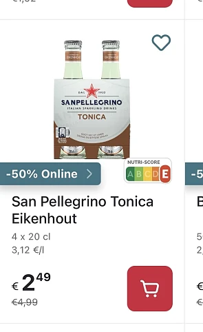 Sanpellegrino Italian sparkling Delhaize online promo