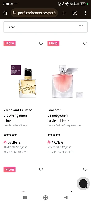 Parfum tot 60% korting