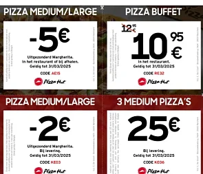 Kortingsbonnen pizzahut