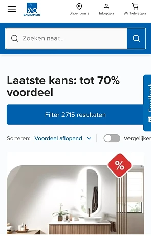 Badkamers X2O tot 70%