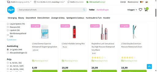 Plein 1 + 1 Maybelline en L'Oréal