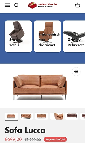 Swiss-relax €600 korting op zetel Lucca