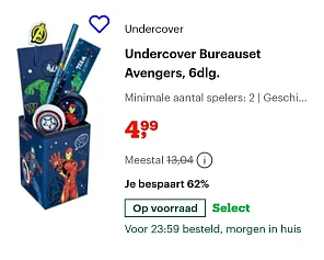 Undercover Bureauset Avengers, 6dlg -62% bij bol.com