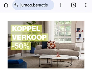 Koppelverkoop: -50% op alle meubelen juntoo