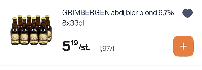 Grimbergen abdijbier blond 8x33 cl