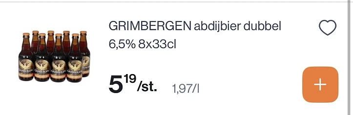 Grimbergen abdijbier dubbel 8x33 cl