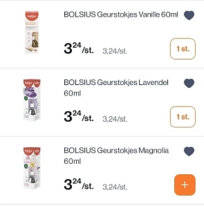 Bolsius geurstokjes aan €0,74