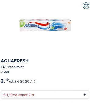 Collect&go AQUAFRESH TP Fresh mint 75ml