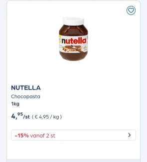 Nutella 15% colruyt