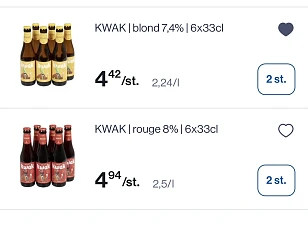 Kwak blond en kwak rouge