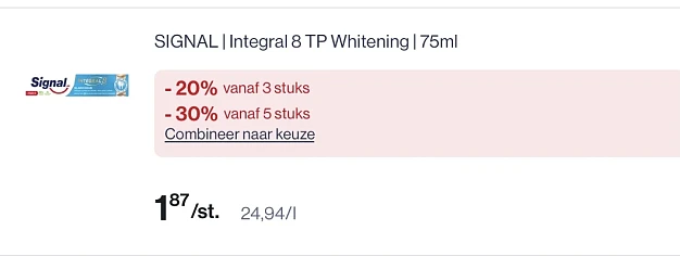 Signal integral 8 tandpasta whitening 75 ml