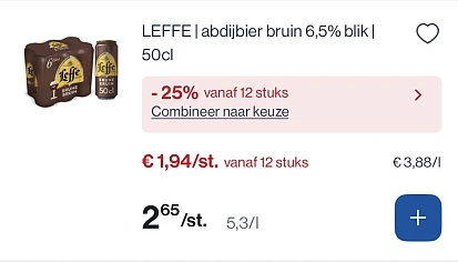 Leffe bruin abdijbier blik 50 cl