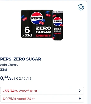 Collect&go PEPSI ZERO SUGAR cola Cherry 33cl