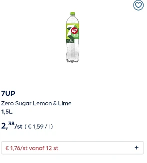 Collect&go 7UP Zero Sugar Lemon & Lime 1,5L