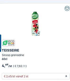 Collect&go TEISSEIRE Siroop grenadine 60cl