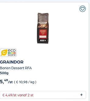 Collect&go GRAINDOR Bonen Dessert RFA 500g