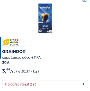 Collect&go GRAINDOR caps Lungo déca 4 RFA 20st