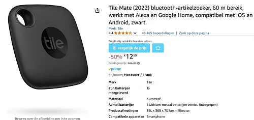 Tile Mate Bluetooth-itemzoeker