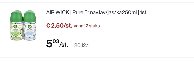 Airwick pure fresh navulling 250 ml
