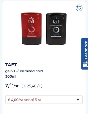 Taft gel v 12/unlimited hold 300 ml
