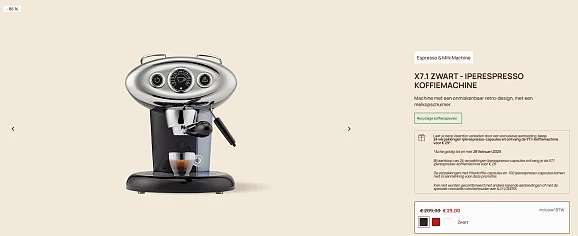 Tot 86% korting op Illy koffiezetapparaat!