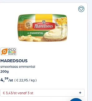 Collect&go MAREDSOUS smeerkaas emmental 200g
