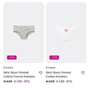 Tezenis ondergoed, sokken, gewone kleding en nachtkleding