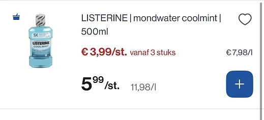 Listerine mondwater coolmint 500 ml