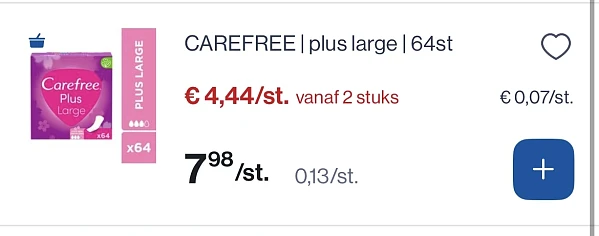 Carefree plus large 64 st