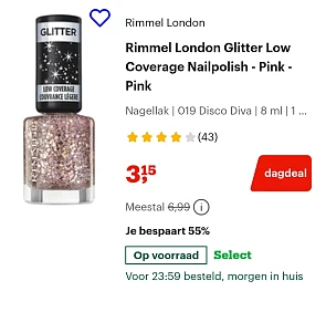Rimmel London Glitter Low Coverage Nailpolish - Pink - Pink -5/% bij bol.com