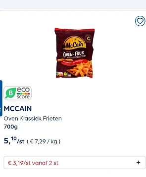 Collect&go MCCAIN Oven Klassiek Frieten 700g