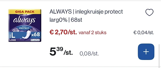 Always inlegkruisjes protect large 0% 68 st