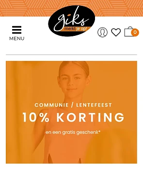 10% actie communie bij Giks