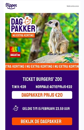 Voordeel Burgers Zoo 21% korting tripper