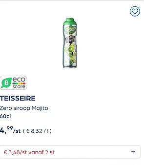 Collect&go TEISSEIRE Zero siroop Mojito 60cl
