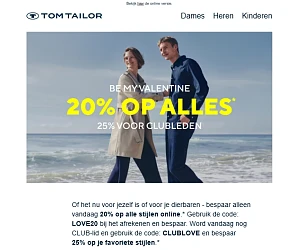 20% korting Tom Tailor