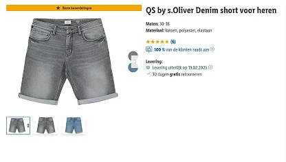 QS by s.Oliver Denim short voor heren