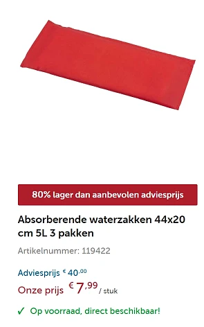 Absorberende waterzakken