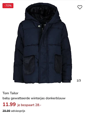 -70% Winterjas Tom Tailor voor baby's 👶🏼