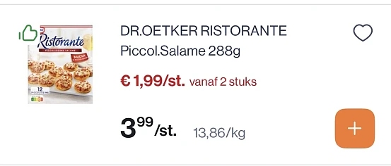 De Oetker ristorante piccol salame 288 gram