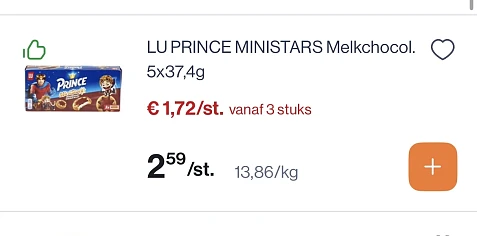 Prince ministars melkchocolade 5x37,4 gram