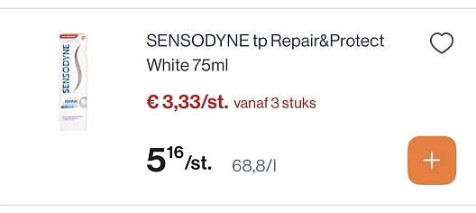 Sensodyne tandpasta 75 ml