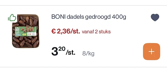 Boni dadels gedroogd 400 gram