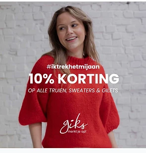 10% op truien, sweaters en gilets bij Gikss