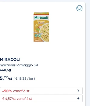 Collect&go MIRACOLI macaroni Formaggio 5P 448,5g